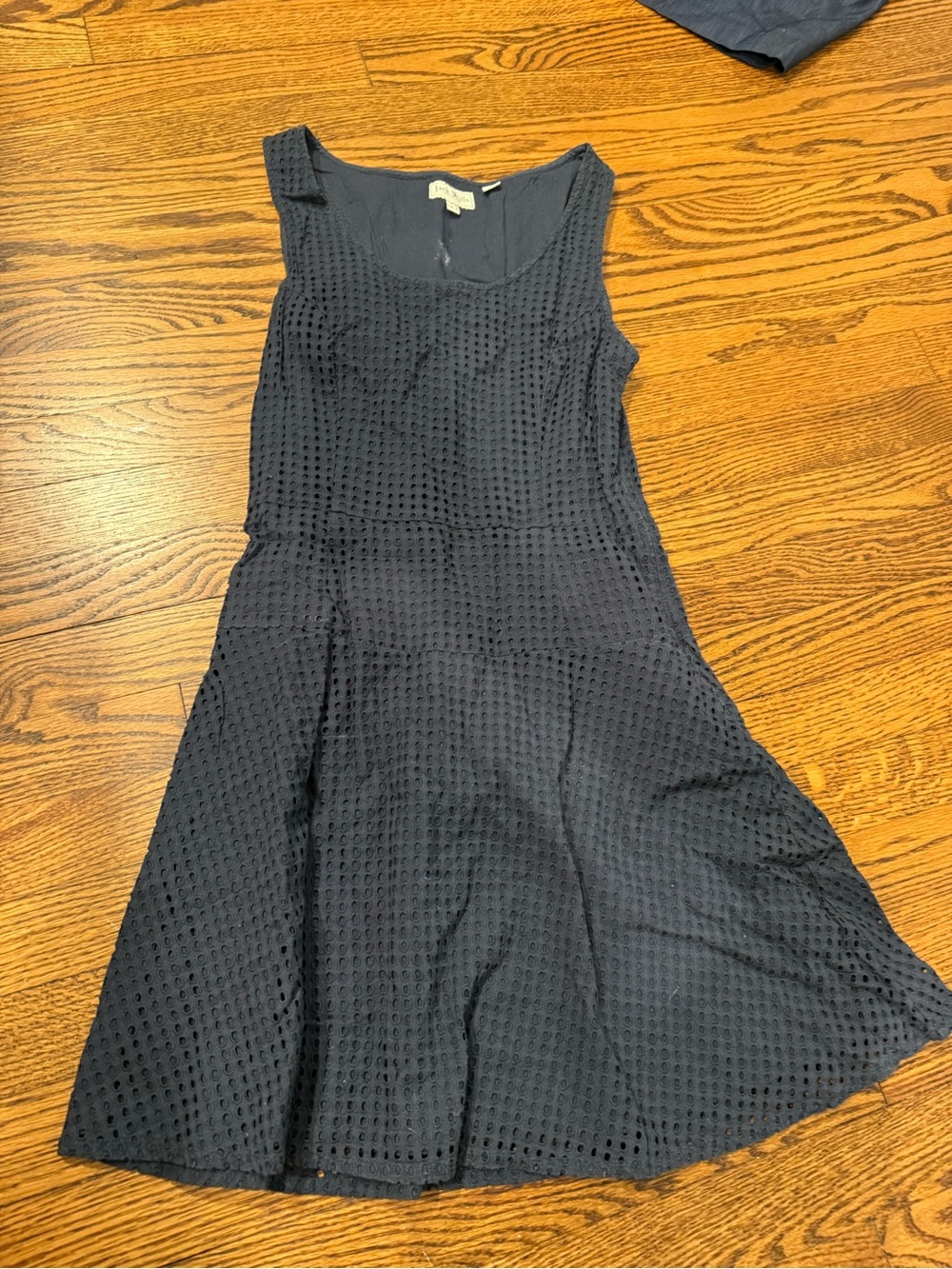 Jack Wills Black Eyelet Sleeveless Midi Dress